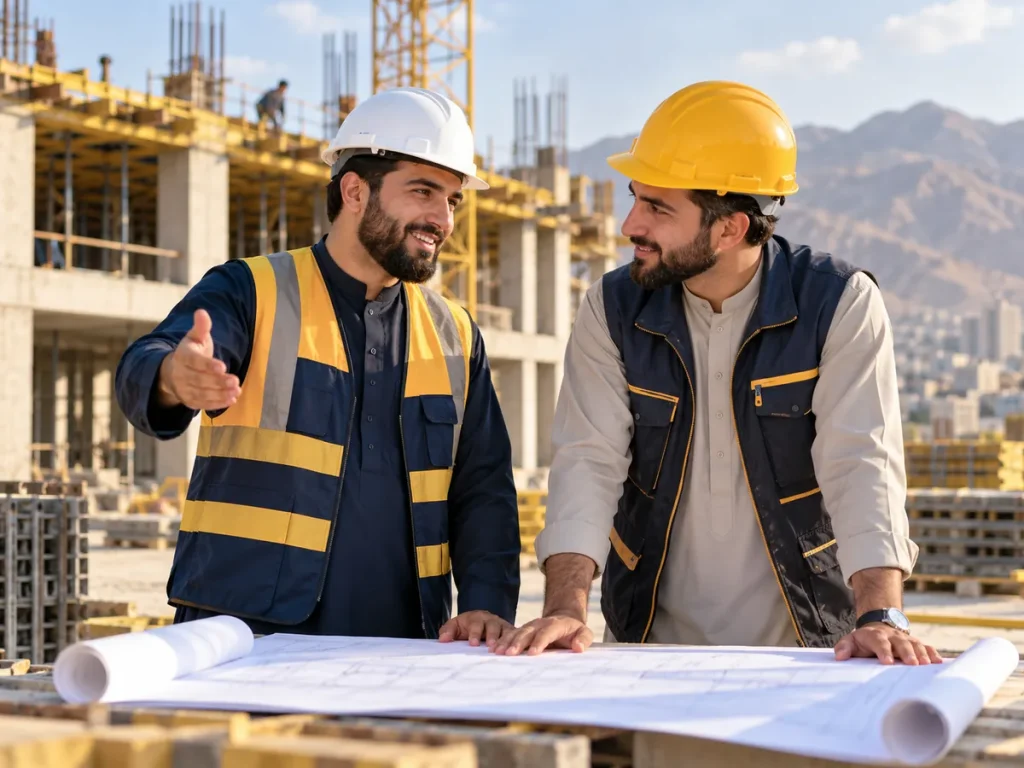 Illustrative project consultation at a construction site