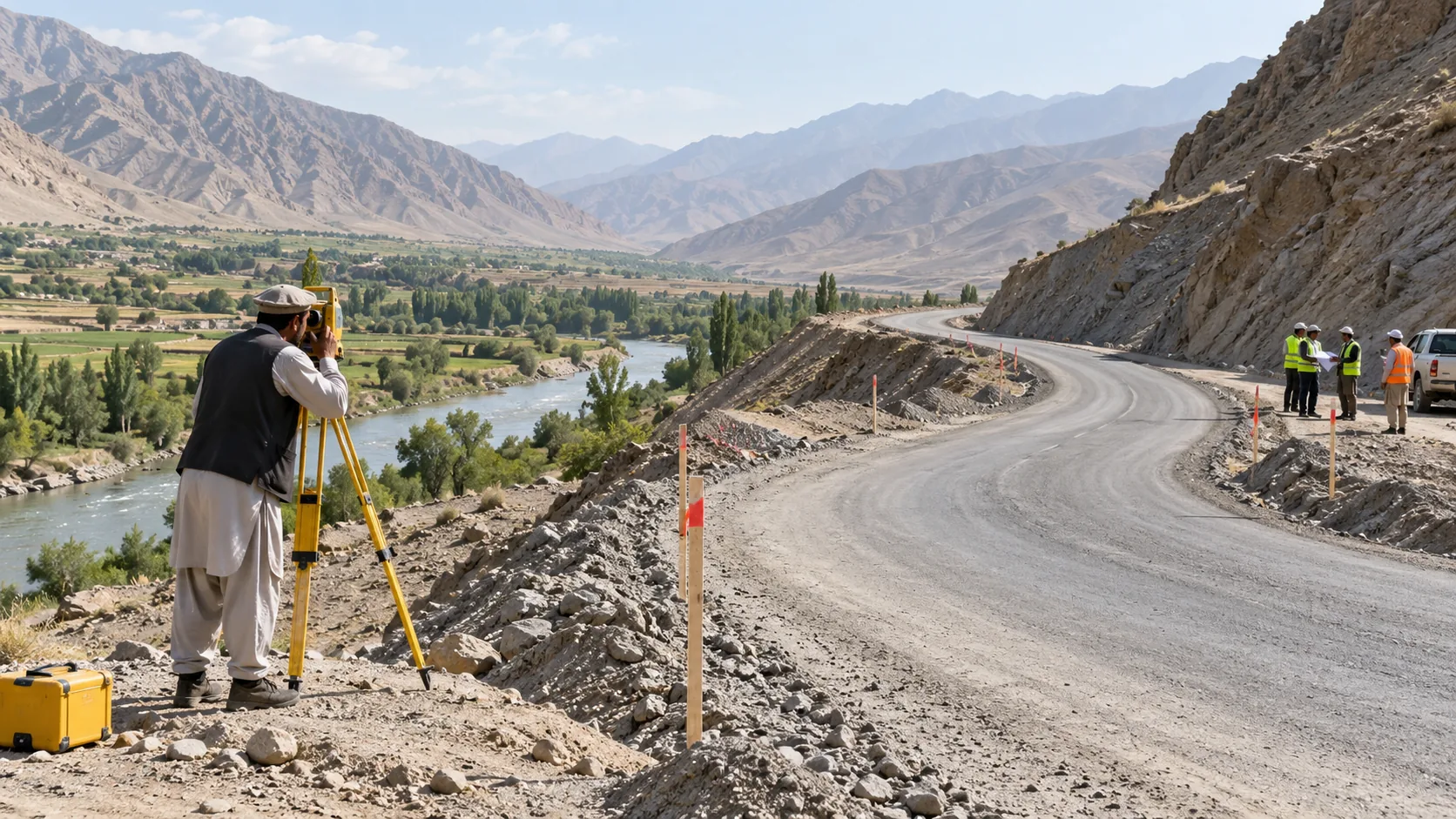 Illustrative road alignment survey